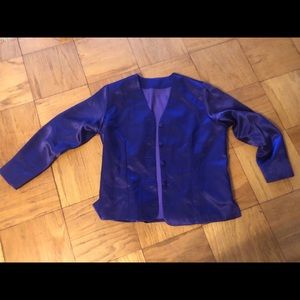 Purple satin blazer